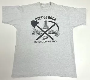Vintage 90er Jahre Einzelstich City of Gold Victor Colorado T-Shirt Bergbau Größe XL - Bild 1 von 9