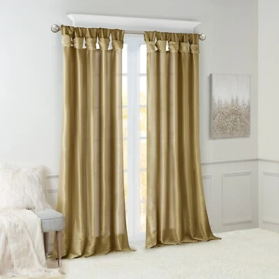 Madison Park Emilia Twist Tab Lined Window Curtain Panel Pack of 1 Window Drape - Image 1 of 4
