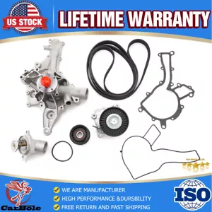 Water Pump Pulley Belt Thermostat Kit For Mercedes Benz CLK320 ML320 SLK320 C320 - Picture 1 of 23