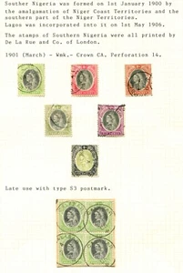 SOUTHERN NIGERIA 1901 TO 1/-, POSTMARKS AND SEVERAL COVERS - Picture 1 of 5