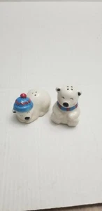 Colormate Polar Bears With blue Scarf and hat  Salt And Pepper Shaker - Picture 1 of 12