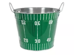 Bañera de metal para campo de fútbol verde Game Day Turf, cubo de 7 cuartos con asas - Imagen 1 de 1