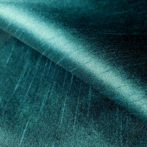 GREEN TEAL BLACK SHADOW FAUX SILK POLY DUPIONI FABRIC 58" BY THE YARD FOR - Picture 1 of 5