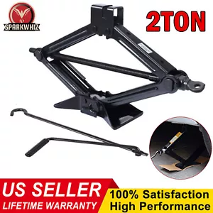 Heavy Duty 2 Ton Scissor Jack +Handle For Car Van Auto Garage Tire Change Quick - Picture 1 of 12