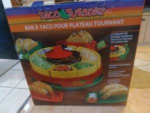 TACO TUESDAY HEATED LAZY SUSAN TOPPING BAR FOR TACO, FAJITAS, BURRITOS OPEN BOX! - Picture 1 of 4