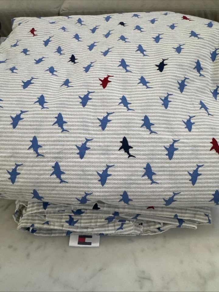 Tommy Hilfiger Shark Attack X-Long Twin Flat Sheet 66” X 96”  (2) Flat Sheets - Image 1 of 4