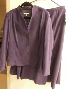 Womens JM Collection 2 Piece Skirt Suit Blazer Set Size 14 purple NWT - Picture 1 of 5