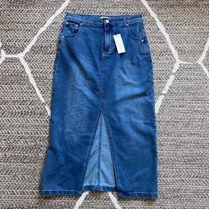RACHEL ZOE Denim Midi Skirt sz 10 - Picture 1 of 5