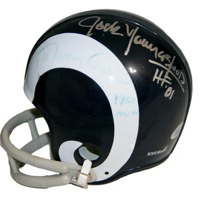 Grier Olsen Jones Pardee Mack Youngblood Gabriel Signed LA Rams Mini Helmet JSA - Image 1 of 4