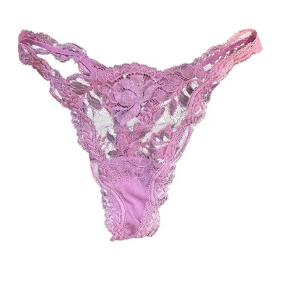 La Perla Talla 2 US 8 Tanga de Encaje Lavanda Diseñador Lencería Coqueta Cintura Alta V Foto 1 de 4