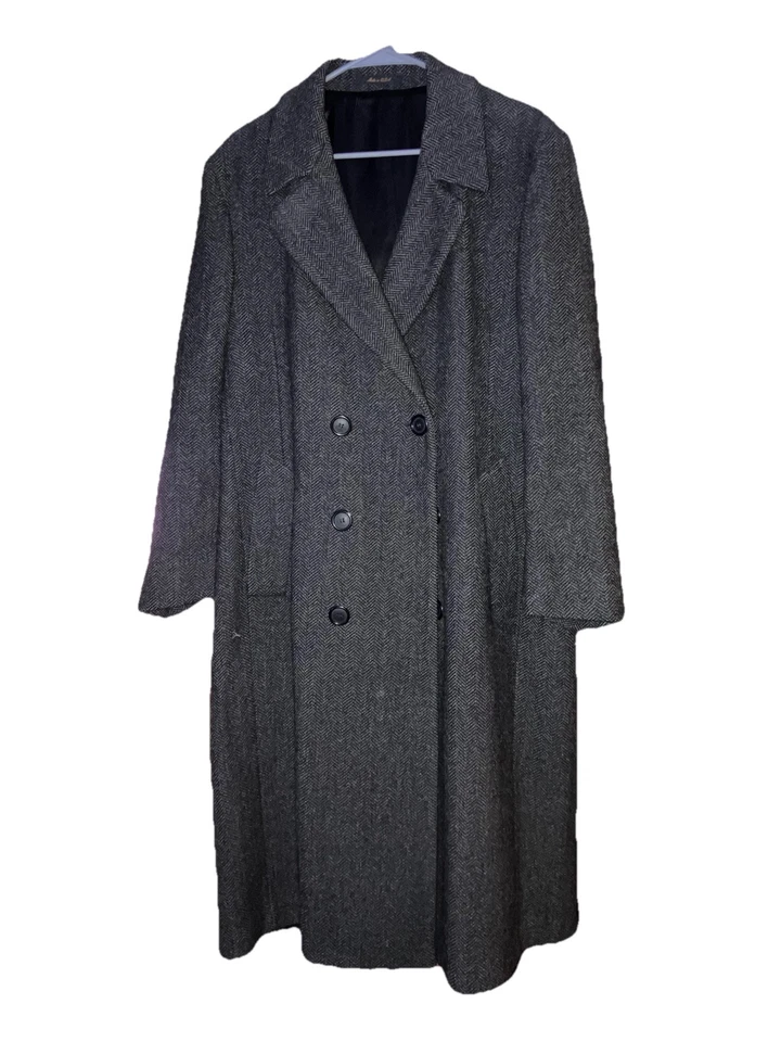Abrigo clásico para hombre con solapa con muescas, color carbón London niebla lana pura Foto 1 de 4