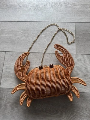 Bolso Bandolera Tommy Bahama Cangrejo Mimbre Correa Desmontable NUEVO Foto 1 de 4