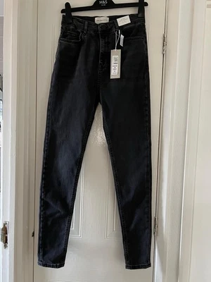 Per Una BNWT Size 10 Ladies Skinny Ankle Grazer Black Denim Jeans Leg 27.5” - Image 1 of 4