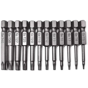 Torx Screwdriver Bit Set, S2 Steel Magnetic Security Tamper Proof Star 6 Point - Picture 1 of 12