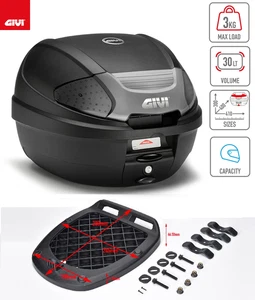 Givi Kit Bauletto E300NT2B 30LT+ + Piastra universale HONDA S Wing 125 150 - Foto 1 di 3