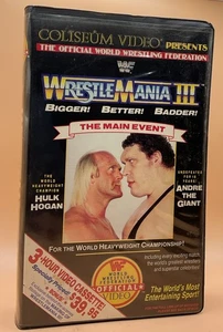 WrestleMania III 3 VHS 1987 Clamshell Coliseum Hulk Hogan Andre The Giant - Picture 1 of 7