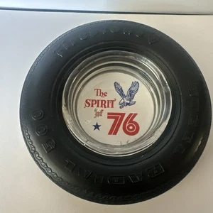 VTG 6” Firestone Steel Radial 500 Tire Glass Ashtray ‘Spirit Of 76’ 6 Lobe - Picture 1 of 5