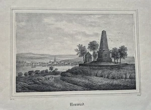 Neuwied am Rhein wunderschöne echte alte Lithographie  um 1840, selten! - Bild 1 von 1
