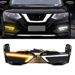 For 2017-2020 Nissan Rogue X-Trail LED DRL Daytime Running Light Fog Turn Signal - Picture 1 of 5