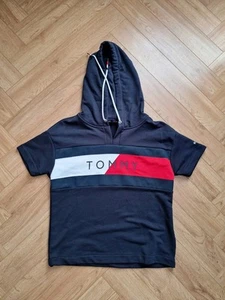 Ladies Tommy Hilfiger Cotton Crop Hoodie Short Sleeve Size Uk M - Picture 1 of 6