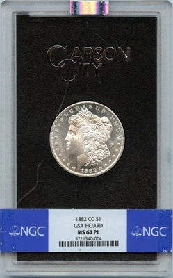 1882-CC Morgan Dollar GSA HOARD S$1 NGC MS64PL - Image 1 of 2