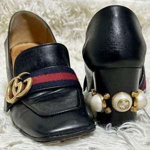 Gucci Halbschuhe Schuhe Interlocking EU 35,5 US 5,5 Leder Schwarz Original - Bild 1 von 24