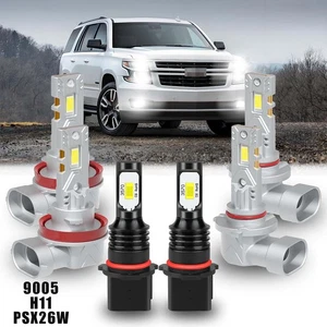 LED Headlight Fog Light Bulbs Kit 6000K For Chevrolet Suburban 3500 HD 2015-2021 - Picture 1 of 18