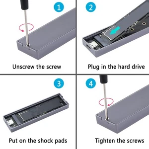 Type C SSD Enclosure Portable 10Gbps USB3.1 Gen2 M.2 NGFF Solid State Drive E FY - Afbeelding 1 van 24