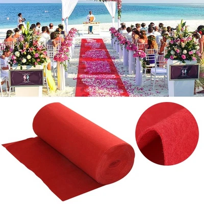 Red Wedding Aisle Runner Floor Carpet 3.3x16.4ft/39.4ft for Ceremony Banquet - Image 1 of 4