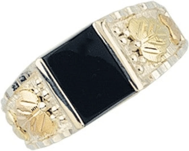 Mt. Rushmore Black Hills Gold Men's Sleek 8MM black onyx ring sizes 9-12 - Image 1 of 1