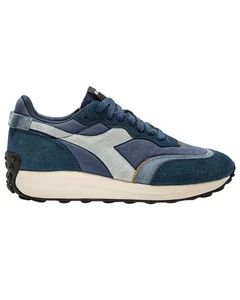 Scarpe Sneakers Diadora Race Suede Sw 179801 Uomo  Blu Notte - Picture 1 of 4