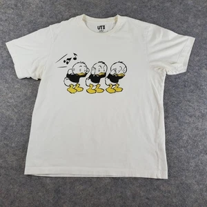 Camisa UT Uniqlo X Disney Hombre Mediana Blanca Cuello Redondo Manga Corta Gráfico Elastizada - Imagen 1 de 18