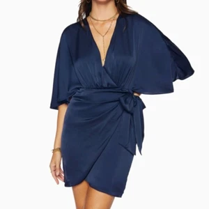 Mini abito avvolgente Ramy Brook Alexis colore navy taglia 4 manica svasata scollo a V nuovo con etichette - Foto 1 di 12