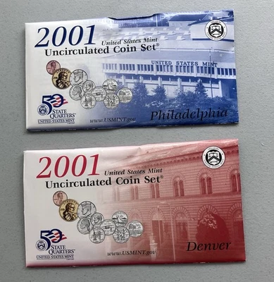 2001 United States Mint Uncirculated Coin Set With State Quarters        (1985) - Image 1 of 4