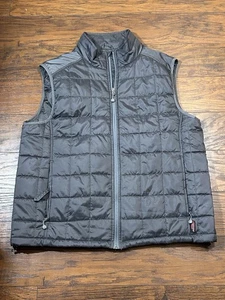 Lands' End Mens Large Gray Sleeveless Puffer Vest PrimaLoft Lightweight - Picture 1 of 9
