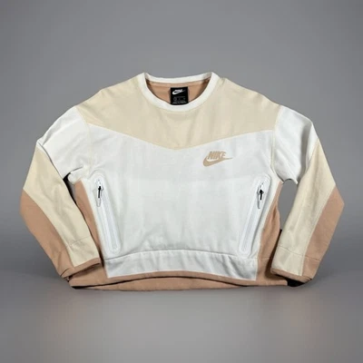 Nike Sportswear Long Sleeve Tech Fleece Crew Women S Light Cream Zip Kangaroo - Image 1 of 4