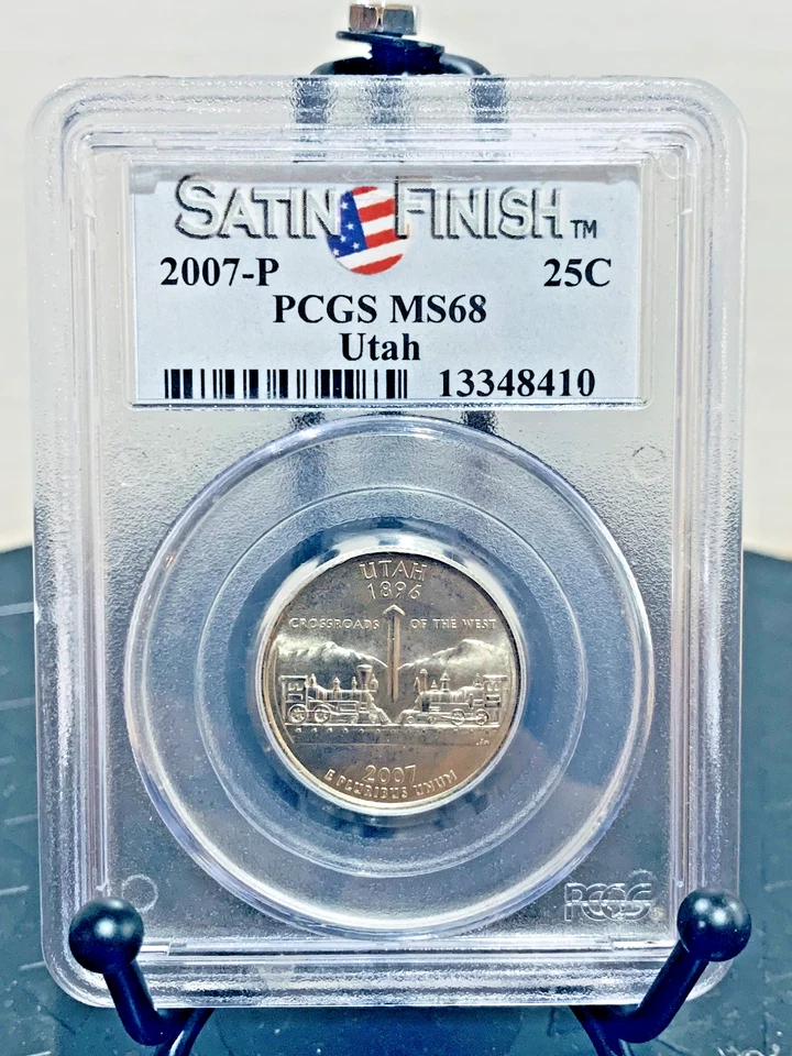 2007-P Washington Quarter Utah Satin Finish PCGS MS68 #13348410 - Image 1 of 2
