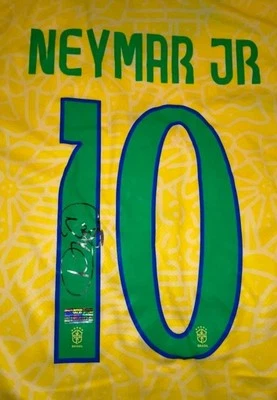 Neymar Jr. Autogramm Handsigniertes Trikot Brasilen COA Santos WM Neymar Ikone - Bild 1 von 4