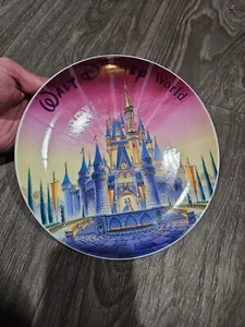 Walt Disney World bemalter Teller - 8 cm selten 1997 Aschenputtel Schloss  - Bild 1 von 5