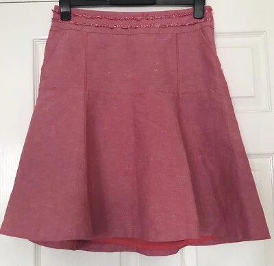 MEXX Cotton & Linen Flippy Summer Skirt With Pockets Pink Size 12 - Изображение 1 из 4
