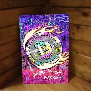 Cartel de metal Bitcoin Pop Art Invierte en tu futuro 12"x8" - Imagen 1 de 2