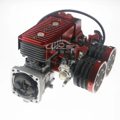 CNC Metal 58CC Two Twin Cylinders Engine Kit For 1/5 HPI RV Baja Losi RC CAR - Image 1 of 4