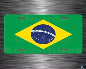 Brazil flag style Metal License Plate - Picture 1 of 1