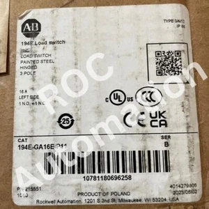 Disconnettere interruttore di carico nuovo sigillato Allen Bradley 194E-GA16E-P11 - Foto 1 di 3