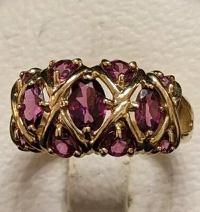 14k AMETHYST GELBGOLD RING GRÖSSE 6 1/4!!! - Bild 1 von 8