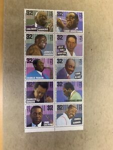 US Postage #2983-92 Jazz Musicians 1995 Block of 10 32 Cent MNH Stamps FreeShip 