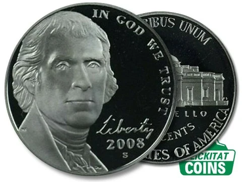 2008-S Proof Jefferson Nickel CAM Cover
