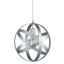 Industrial Vintage Pendant Light Silver&Gray Metal Globe Downlight Chandelier