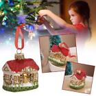 Christmas Red House Glass Ornament Christmas Tree Decorations NEW✨b I6S5
