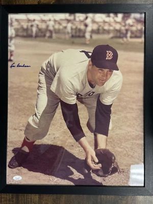 Lou Boudreau Signed 16 x 20" Framed Photo Boston Red Sox HOF Autographed JSA COA - Image 1 of 4